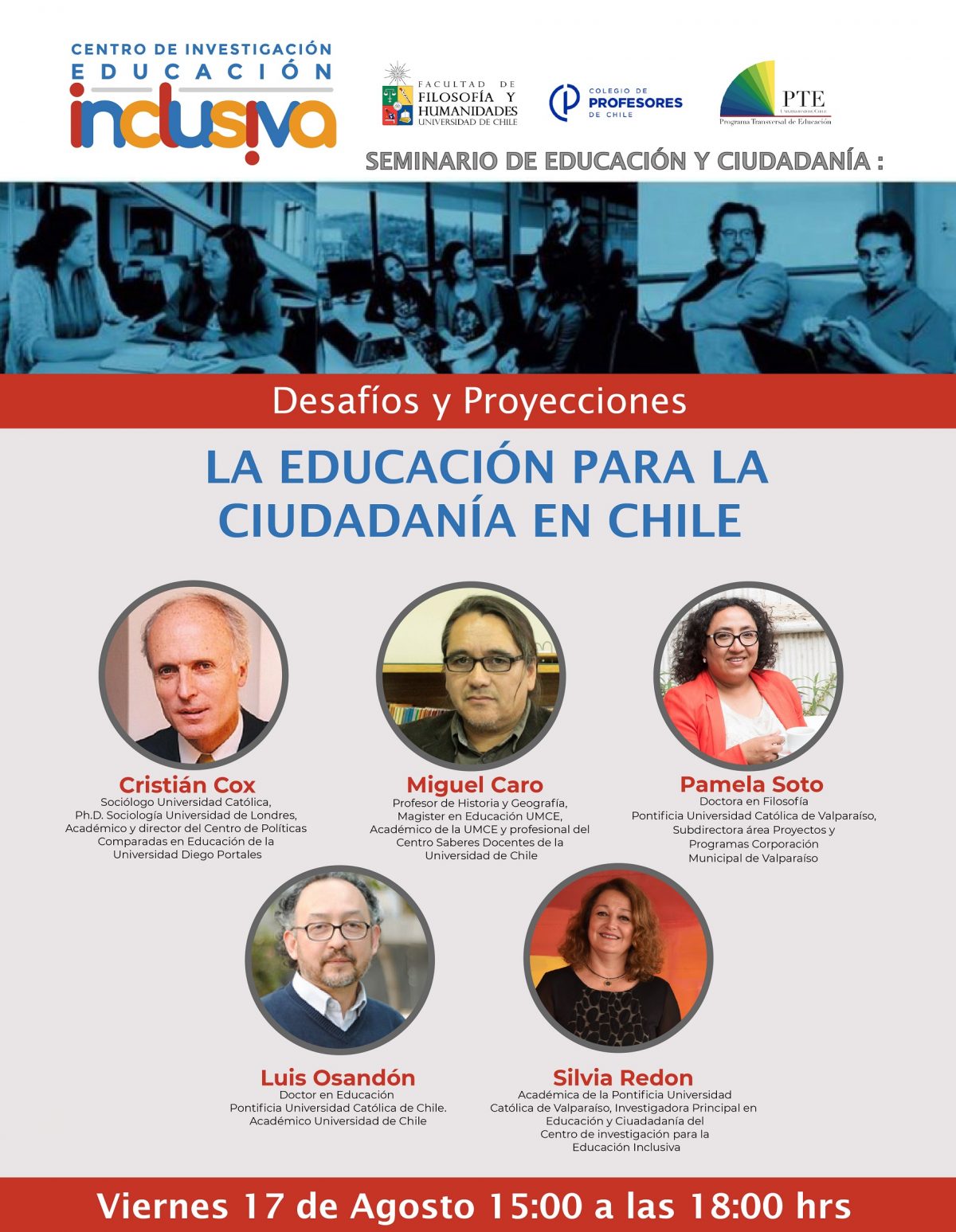 Expertos y expertas en educación dialogarán sobre formación ciudadana en las escuelas