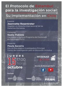Webinar: "El Protocolo de Estambul para la investigación social: Su implementación en Chile".