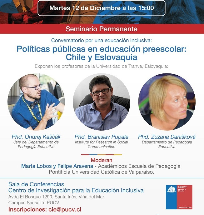 Este martes 12 realizamos Conversatorio Políticas públicas en educación preescolar: Chile y Eslovaquia