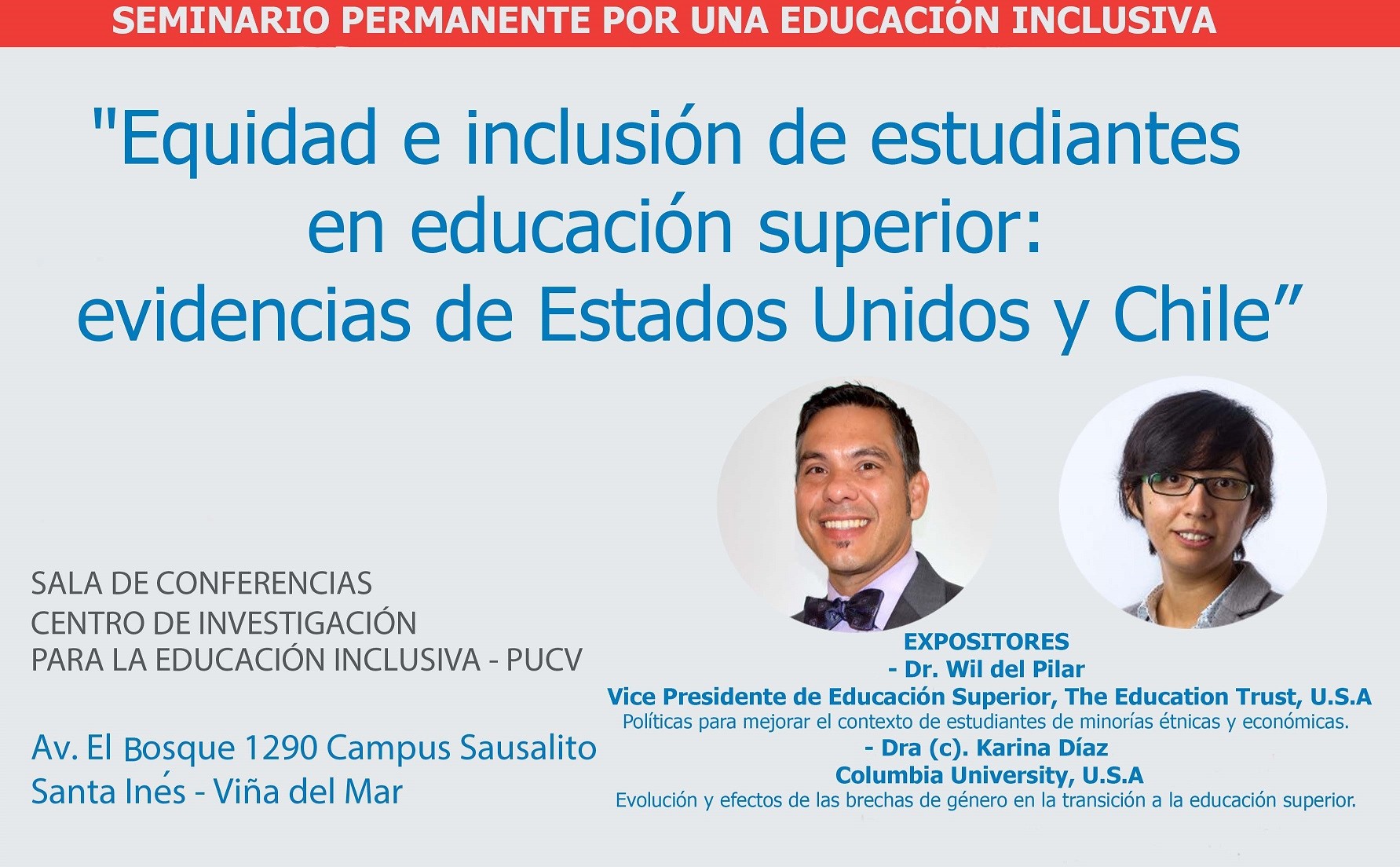 Inscripciones abiertas para seminario ‘Equidad e inclusión de estudiantes en educación superior: evidencias de Estados Unidos y Chile’