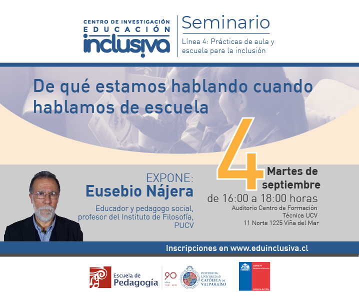 Invitaciones abiertas para seminario con pedagogo social Eusebio Nájera